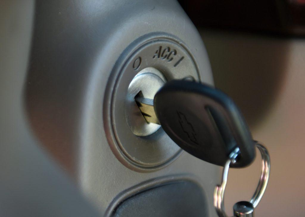 Test the ignition switch by turning the key to the "on" position without starting the engine